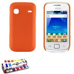 Muzzano Beschermhoes voor Samsung S5660 [Le Pika Premium] [Orange] + stylus en reinigingsdoekje van Muzzano®, ultra-robuust, elegant en duurzaam voor uw Samsung S5660