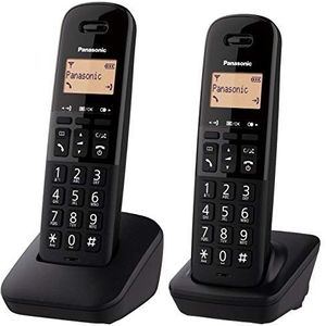 Panasonic KX-TGB612EB DECT draadloze telefoon met grote knop en schadelijke oproepblokkering (dubbele handset) - zwart