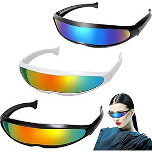 Weploda Futuristische zonnebril voor rollenspel, 3 stuks