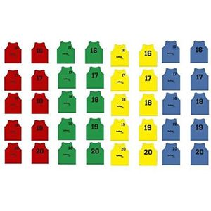 Softee Equipment Set van 5 tuinbroeken Softee, genummerd, 16 tot 20 vest, blauw, E�én maat Unisex
