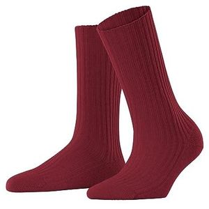 FALKE Cosy Wool Dameslaarzen, merinowol, kasjmier, wit, zwart, meerdere kleuren, moderne lengte, speciale warme laarzen, dikke rib, voor de winter, zonder patroon, 1 paar, rood (Scarlet 8228)