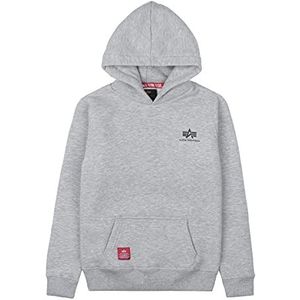 ALPHA INDUSTRIES Basic Hoody Small Logo Kids sweatshirt met capuchon, sport jongens, Grijze Heather