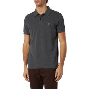 GANT Slim Shield Ss Pique Polo Korte Mouw Piqué Shield Slim Heren Polo, Antraciet mix.