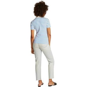 Tommy Hilfiger 1985 Slim Pique Polo Ss Ww0ww43225 Fijn piqué poloshirt 1985 SS WW0WW43225 Dames, Veelkleurig (Ecru/Blue Spell Stp)