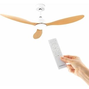 InnovaGoods® Ventilateur de plafond avec télécommande, 36 W de puissance, 6 vitesses, ventilateur silencieux, 3 pales, 3 modes d'utilisation (hiver-été-brise marine), 3 modes d'éclairage 18 W.