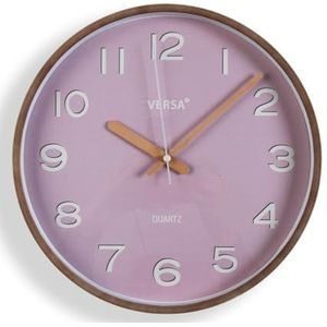 Versa Horloge murale rose plastique quartz 4,3 x 30 x 30 cm