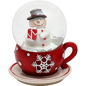Mooie kleine sneeuwbol met sneeuwpop, afmetingen ca. 7 x 6 cm / Ø 4,5 cm