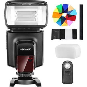 Neewer TT560 Speedlite Flash Kit met 12 kleur- en IR-filters, draadloze afstandsbediening voor Canon Nikon Panasonic Olympus camera en andere DSLR-camera's, harde diffuser