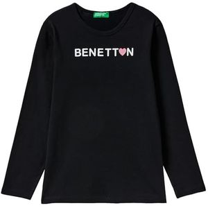United Colors of Benetton T-shirt pour filles et filles, Noir 100, 160