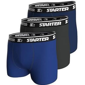 STARTER Lot de 3 boxers bleu/gris foncé/bleu marine M, Bleu, gris foncé et bleu marine, M