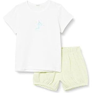 United Colors of Benetton Comp (T-shirt + shorts) 3e5la100h babybroek voor jongens (1 stuk), Bianco meerkleurig 902