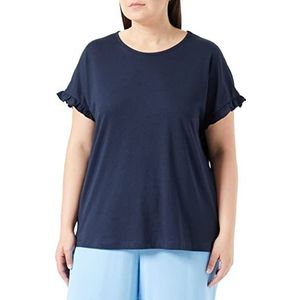 VERO MODA CURVE Vmdana Ss T-shirt JRS Ga Cur à col rond pour femme, Bleu marine vif, 22-50 Plus