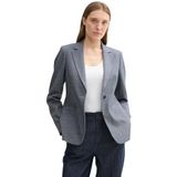 TOM TAILOR Blazer pour femme avec structure, 36232 – Bleu marine Off White Denim Look, 38