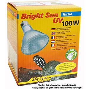 Lucky Reptile Bright Sun UV Turtle - 100 W metalen stoomlamp voor E27-fittingen - reptielenlamp met zonachtig lichtspectrum - terrarium verwarmingsspot - UV-lamp voor