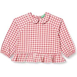 United Colors of Benetton Camicia 5RUPGQ00M Blouse, Bianco Viola 902, 82 meisjes