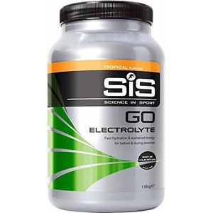 SiS GO Elektrolyt-Energiedrankpoeder, Isotonic Snelle toevoer van koolhydraten en elektrolyten met tropische smaak, veganistisch, glutenvrij - 1,6 kg, 40 porties