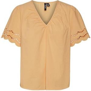 Vero Moda Vmsiv S V-hals top Wvn Btq Damesblouse, Mock Oranje