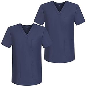 MISEMIYA Set van 2 - Casaca sanitaire uniformen, uniseks sanitair uniformen, uniseks (2 stuks), Grijs - 68