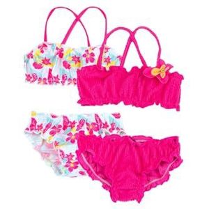 Chicco, Maillot de bain deux pièces pour fille, lot de 2 bikini, confortable et polyvalent, idéal pour la mer ou la piscine, les vêtements pour filles, conçu en Italie, rose, 3 ans