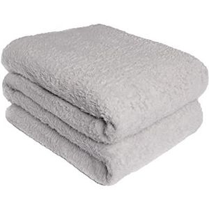 Brentfords kingsize deken van 112% polyester en teddyfleece, zilvergrijs, 200 x 240 cm