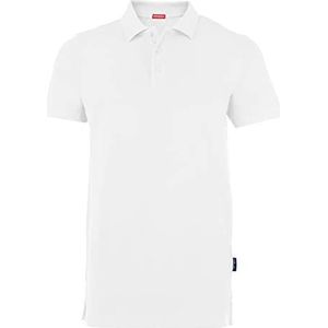 HRM Heavy Performance Poloshirt voor heren, hoogwaardig poloshirt voor heren, basic poloshirt wasbaar tot 60 °C, hoogwaardige en duurzame herenkleding, werkkleding, Wit