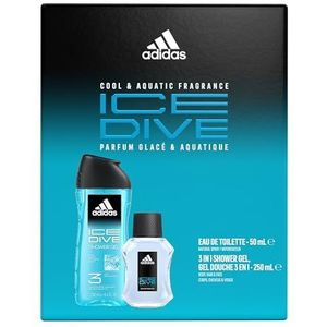 Adidas, Ice Dive cadeauset voor heren, eau de toilette 50 ml en 3-in-1 douchegel, 250 ml