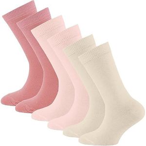 Ewers Lot de 6 paires de chaussettes en coton uni pour enfant - Ecru - 39-42