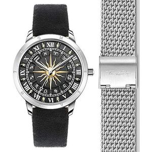 Thomas Sabo SET_WA0351-217-203-33 mm Dameshorloge analoog kwarts sterrenbeeld roestvrij staal fluweel zilver armband, zilver., Armband