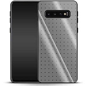 caseable Samsung Galaxy S10 Plus hoes luxe glas telefoonhoes beschermhoes absorbeert stootvast krasbestendig kleurrijk design grijs punten