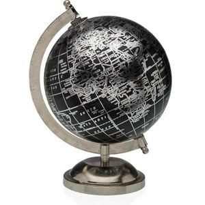 Versa Globe terrestre argenté métal 15 x 24 x 17 cm
