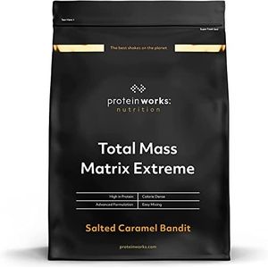 Protein Works - Total Mass Matrix Extreme Protein Powder | Massa winning | Calorierijke gewichtswinning | Met glutamine, creatine en vitaminen | Zout karamel Bandit | 2,12 kg