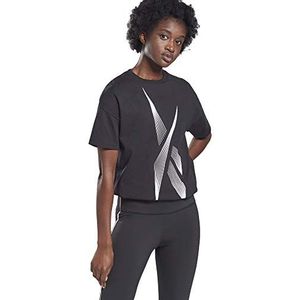 Reebok Sr Graphic Tee T-shirt voor dames, zwart.