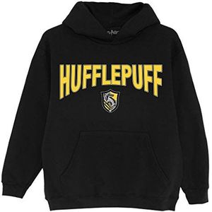 Harry Potter Hoodie, voor meisjes, Huffelpuff-schild, 5-15 jaar, zwart, officieel product, 5-6 jaar, zwart.