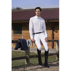 Equi-Theme Equit'M 987022112 Poloshirt met lange mouwen, netstof, gestreept, blauw wit, Eén maat