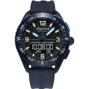 Alpina Watch AL-283LBN5NAQ6, blauw, riem, Blauw, Riem