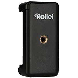 Rollei Smartphone houder - universele houder voor uw smartphone met 1/4 inch schroefdraad aan de onderkant en achterkant, geschikt voor smartphones tot 8,5 cm breed - zwart
