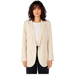 OBJECT Rechtvallende Blazer OBJSIGRID van Gerecycled Polyester Offwhite