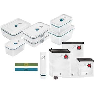 ZWILLING Fresh & Save Vacuüm Startset, Borosilicaatglas, M/L, 16-delig, La Mer