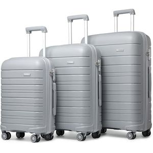 Kono Lichte koffer met harde schaal voor op reis, grijs., Kono koffer