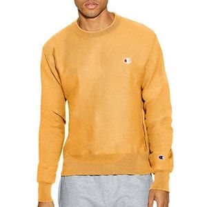 Champion Heren Reverted Weave Sweatshirt, Gouden C-logo op de linkerborst.