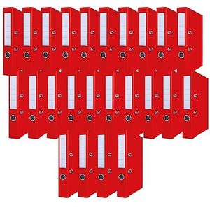 OFFICER PRODUCTS Products 24 stuks mappen DIN A4 / 50 mm rood / karton / PP kunststof gecoat voor mappen van papier en karton met randbescherming