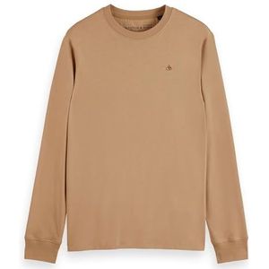 Scotch & Soda T-shirt pour homme, coupe droite, avec logo Essential Ls, Desert Sand 3549, L