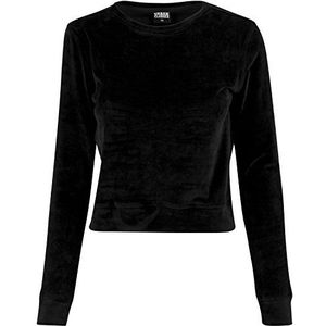 Urban Classics Dames fluwelen shorts sweatshirt dames (1 stuk), Zwart (7)
