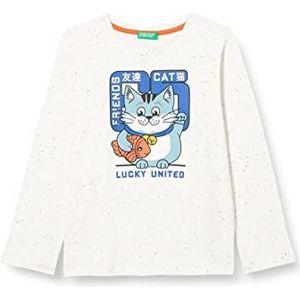United Colors of Benetton Lang shirt voor kinderen en jongens, gebroken wit 674, 110, gebroken wit 674