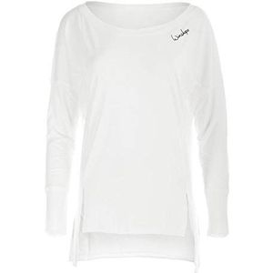 WINSHAPE Mcs003 Ultralicht modal damesshirt met lange mouwen, all-in-one stijl, fitness, vrije tijd, sport, yoga, training, Vanillewit
