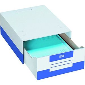 Fast Opbergdozen van karton, 28 x 36,5 x 14 cm, wit en blauw, 10 stuks