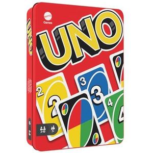 UNO metalen box, gezelschapsspel en 112 kaarten voor het hele gezin, 2 tot 10 spelers, vanaf 7 jaar, HGB63