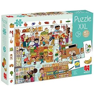 Dujardin Goula XXL Puzzel - Een dag op de markt - 30 stukjes - Groot formaat kinderpuzzel - Vanaf 3 jaar