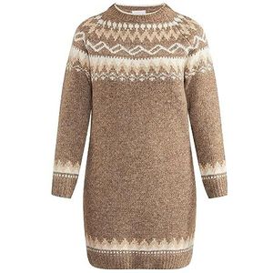 TOORE Robe en tricot pour femme 15424763-TO01, marron, blanc, beige, taille XL/XXL, Robe en tricot, XL-XXL