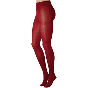 Dim Ondoorzichtige fluwelen panty voor dames, Intense rood